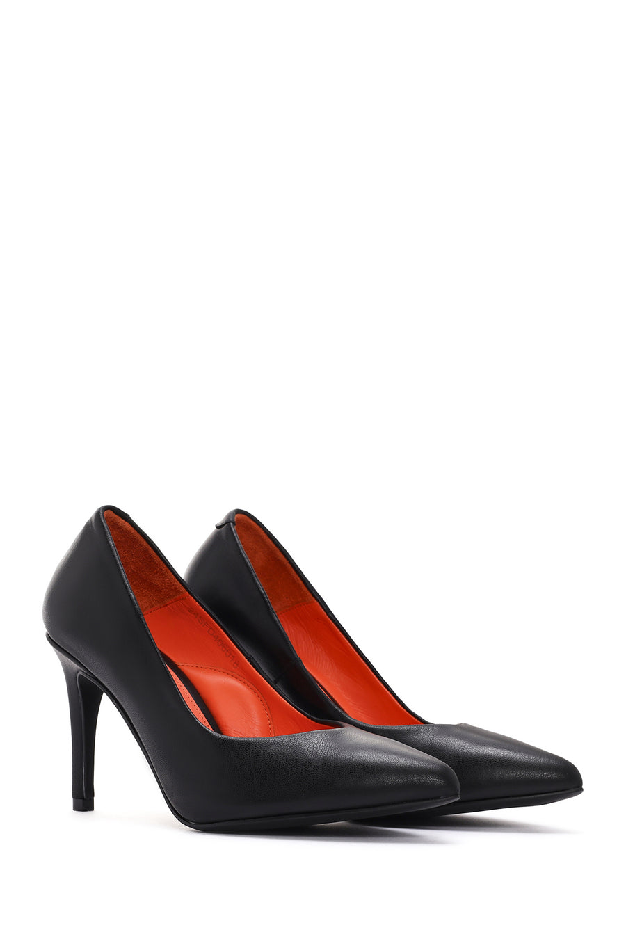 Kadın Siyah İnce Topuklu Deri Stiletto