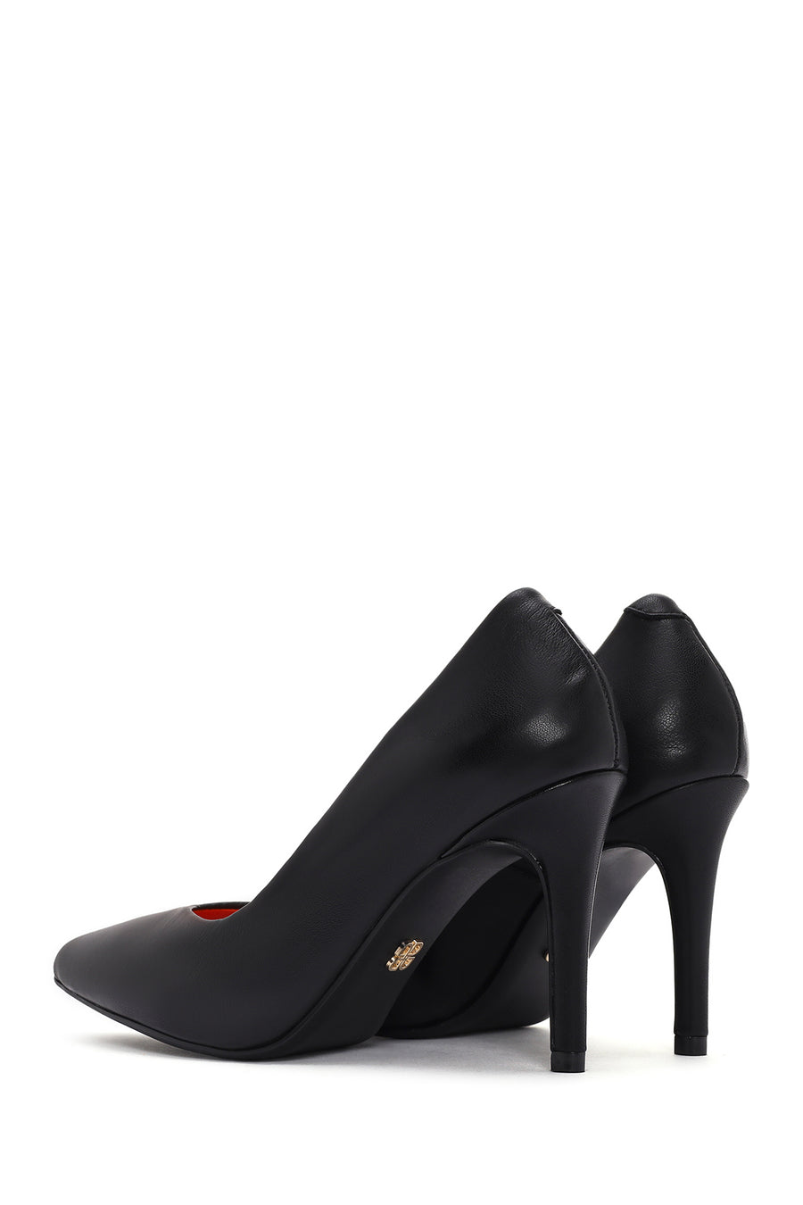 Kadın Siyah İnce Topuklu Deri Stiletto