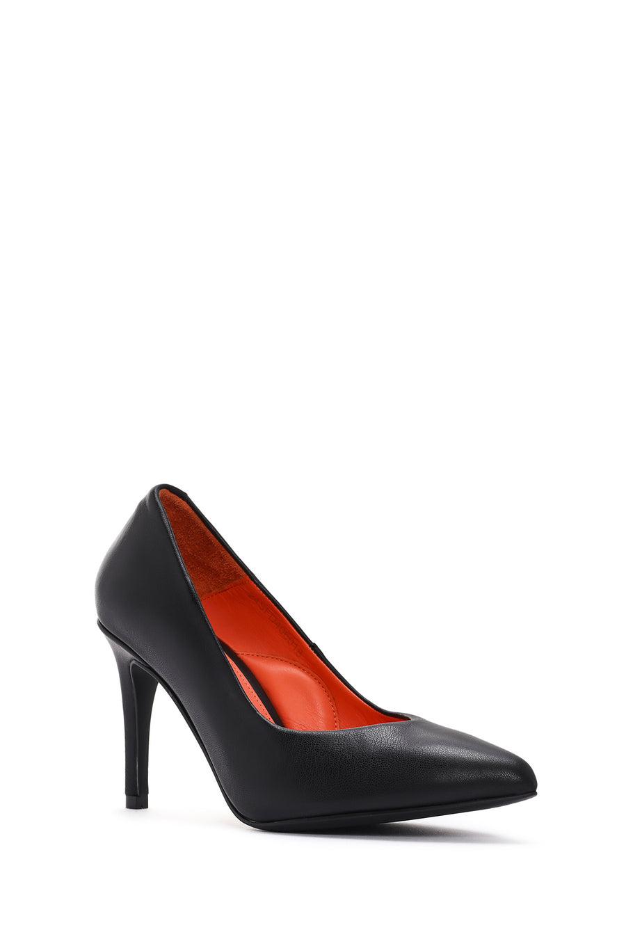 Kadın Siyah İnce Topuklu Deri Stiletto