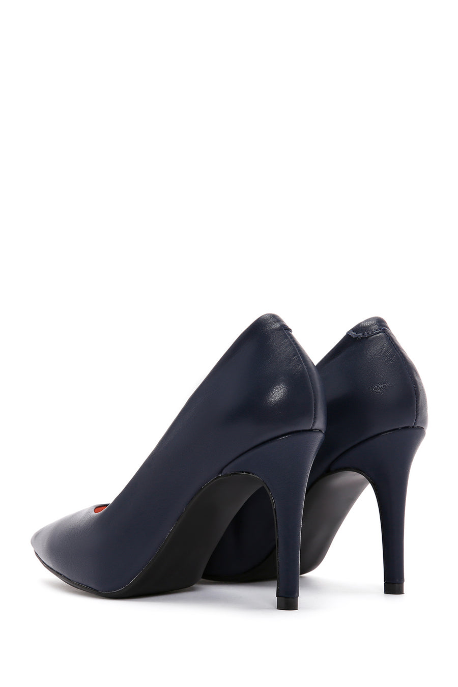 Kadın Lacivert İnce Topuklu Deri Stiletto
