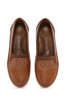 Women's Tan Leather Comfort Loafer | Derimod