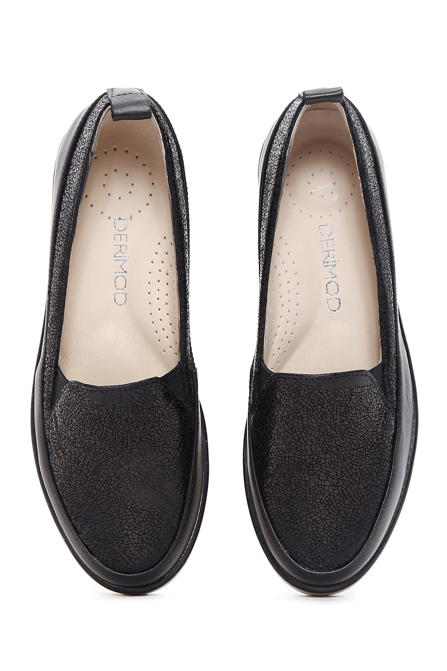 Kadın Siyah Deri Comfort Loafer