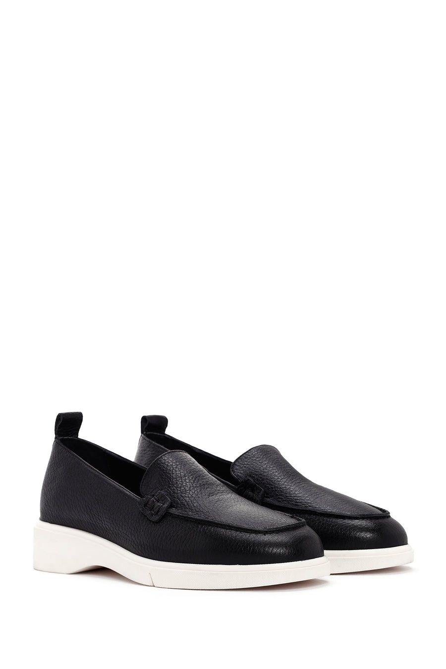 Women's Black Leather Comfort Loafer