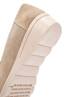 Women's Beige Leather Comfort Loafer | Derimod