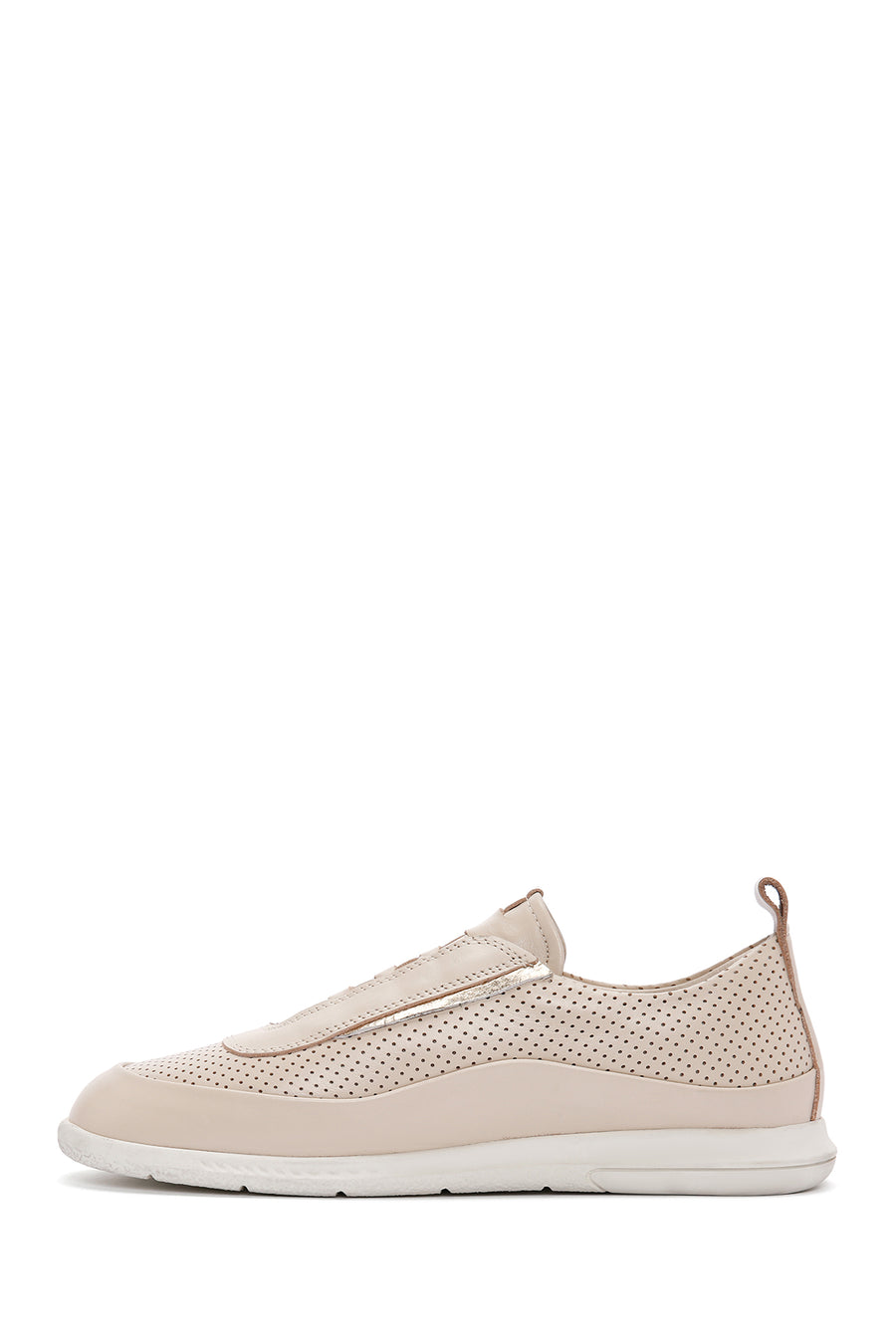Women's Beige Lace-Up Leather Comfort Shoes