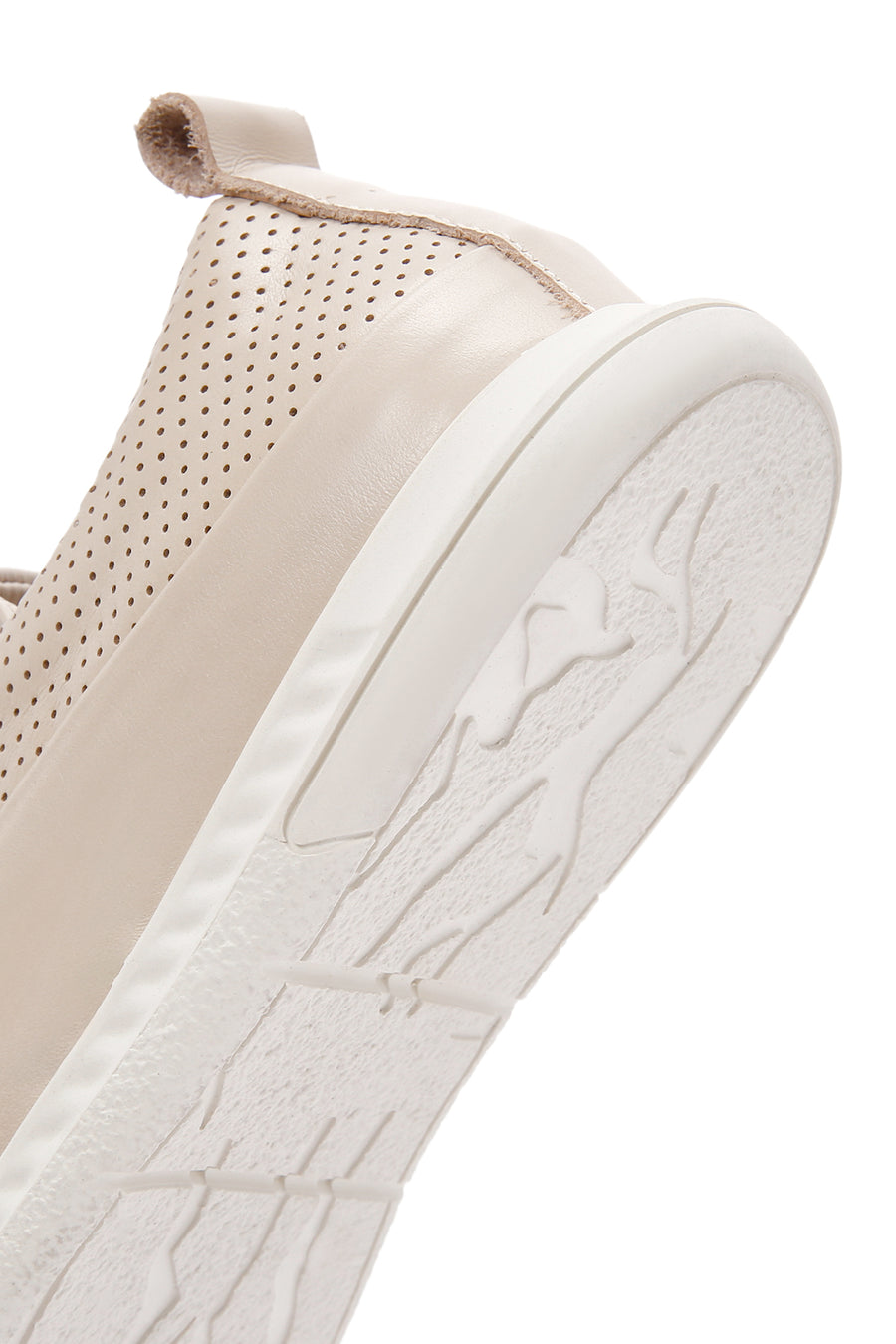 Women's Beige Lace-Up Leather Comfort Shoes