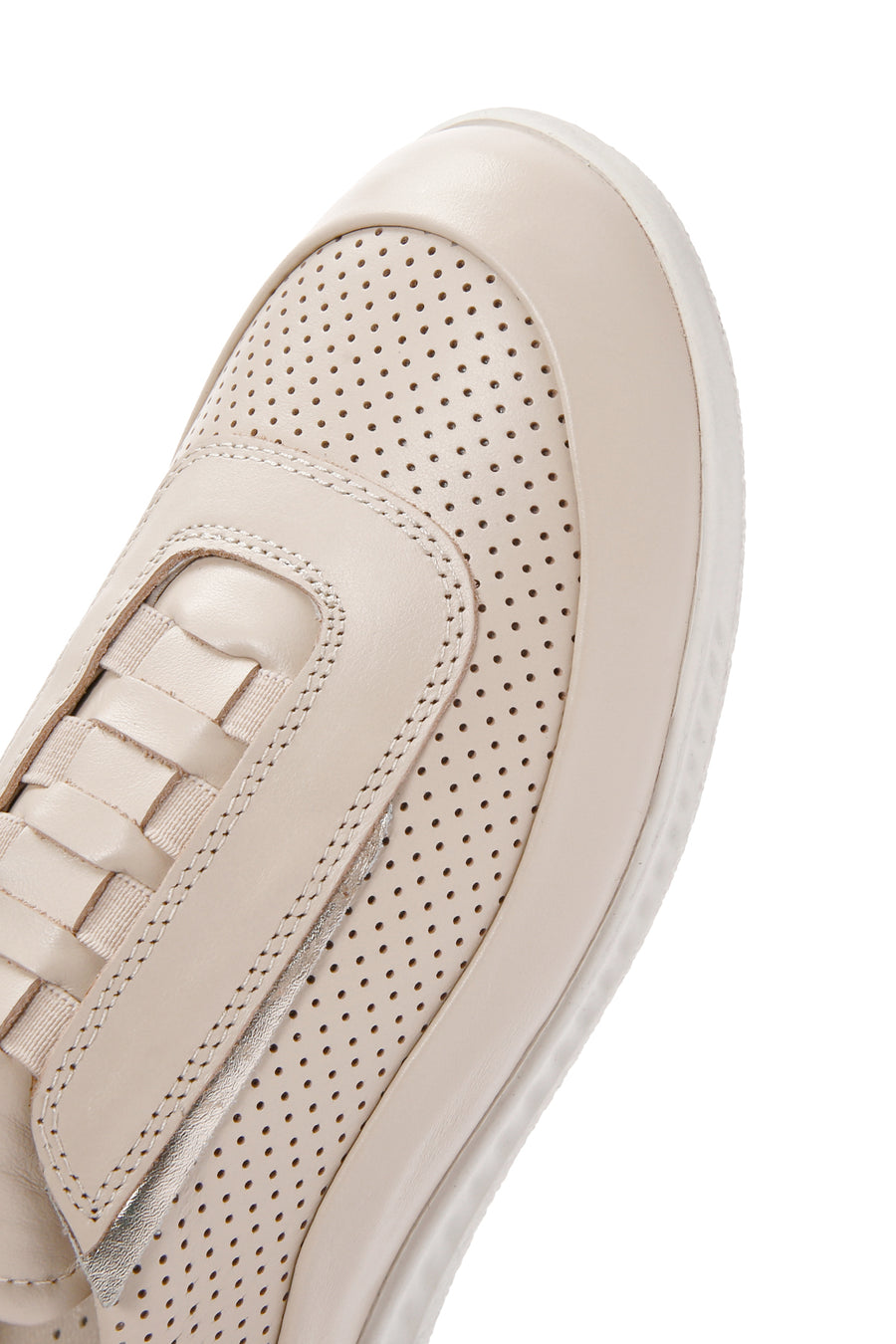 Women's Beige Lace-Up Leather Comfort Shoes