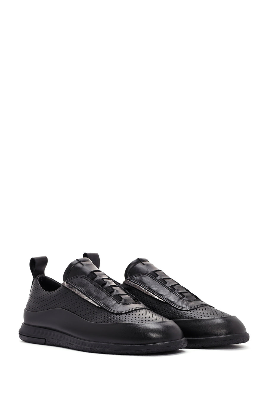 Women's Black Lace-Up Leather Comfort Shoes