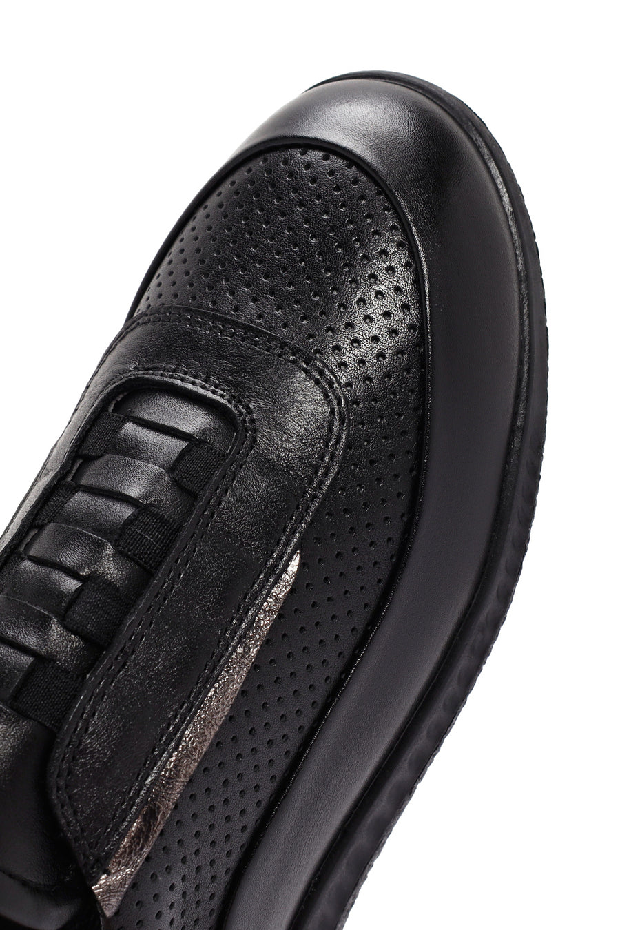 Women's Black Lace-Up Leather Comfort Shoes