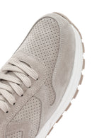 Women's Beige Lace-Up Suede Leather Sneaker | Derimod