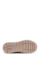 Women's Beige Lace-Up Suede Leather Sneaker | Derimod