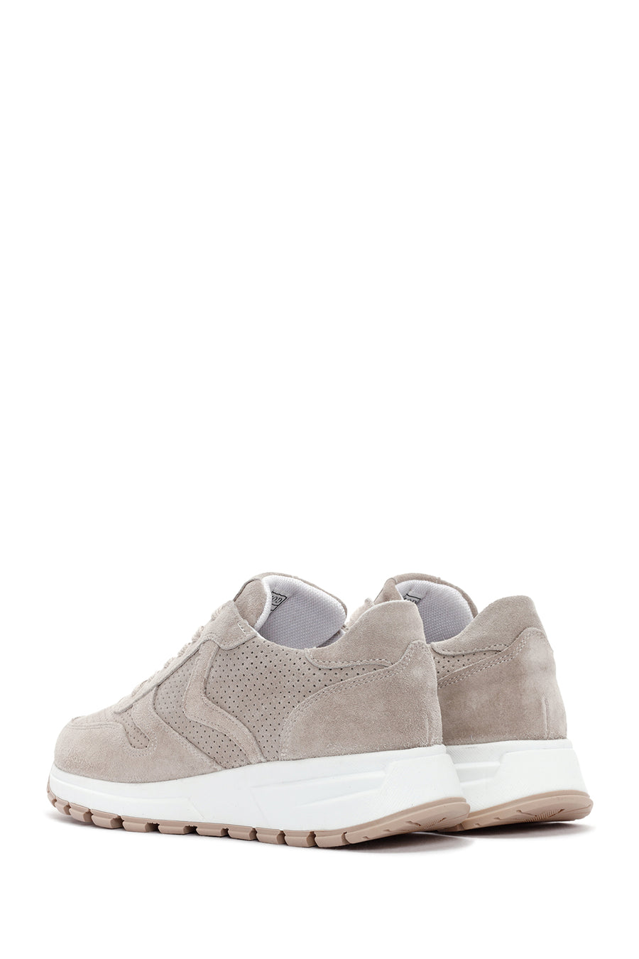 Kadın Bej Bağcıklı Süet Deri Sneaker
