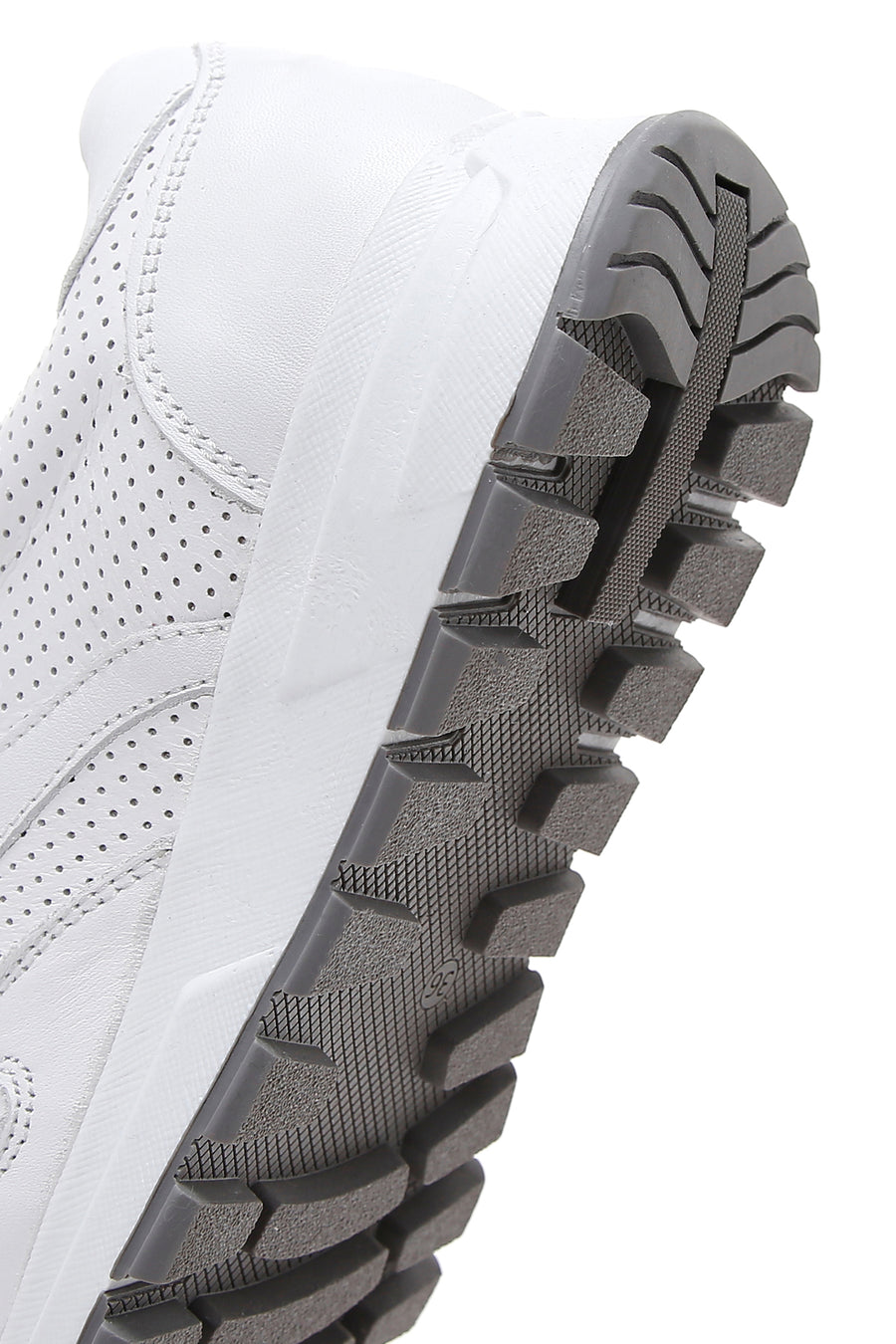 Kadın Beyaz Bağcıklı Deri Sneaker