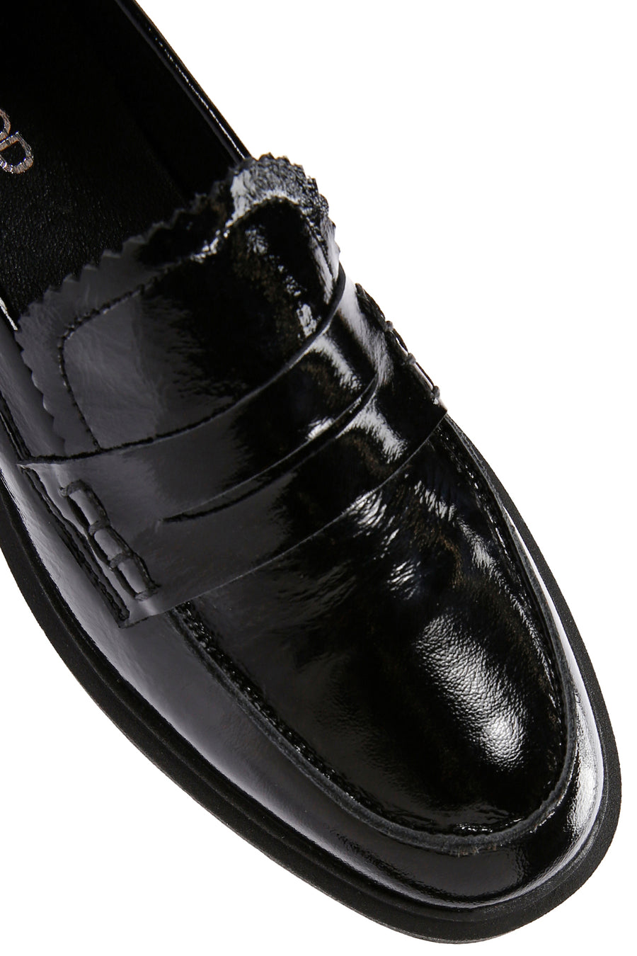 Kadın Siyah Rugan Deri Maskülen Loafer