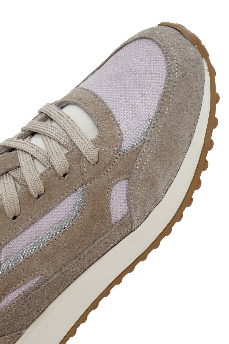 Kadın Bej Bağcıklı Süet Deri Sneaker
