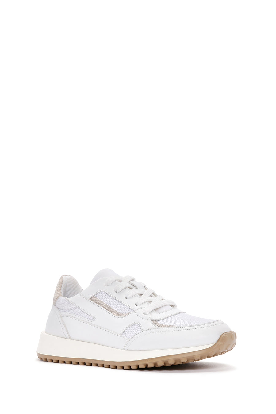 Kadın Beyaz Bağcıklı Deri Sneaker