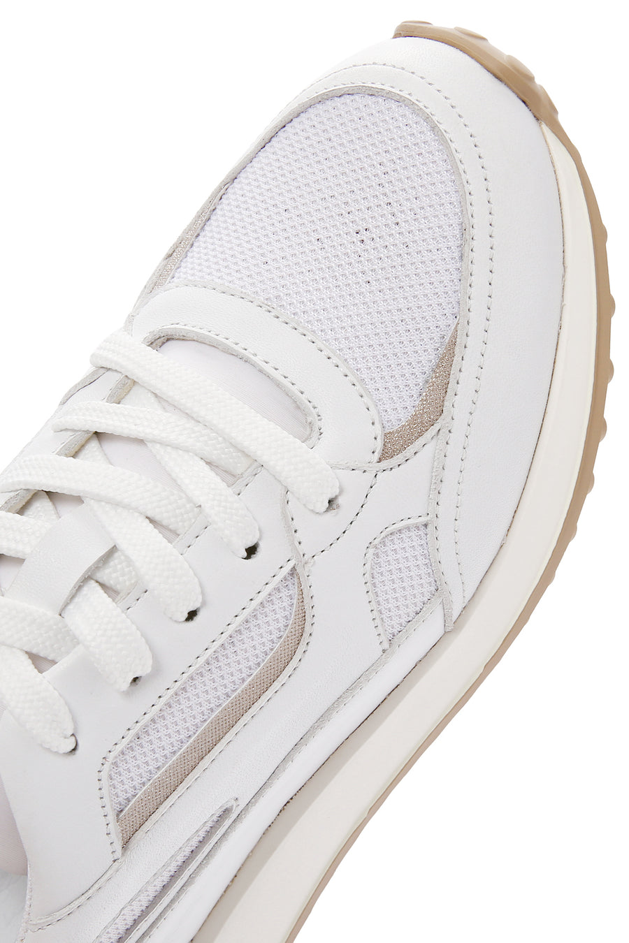 Kadın Beyaz Bağcıklı Deri Sneaker