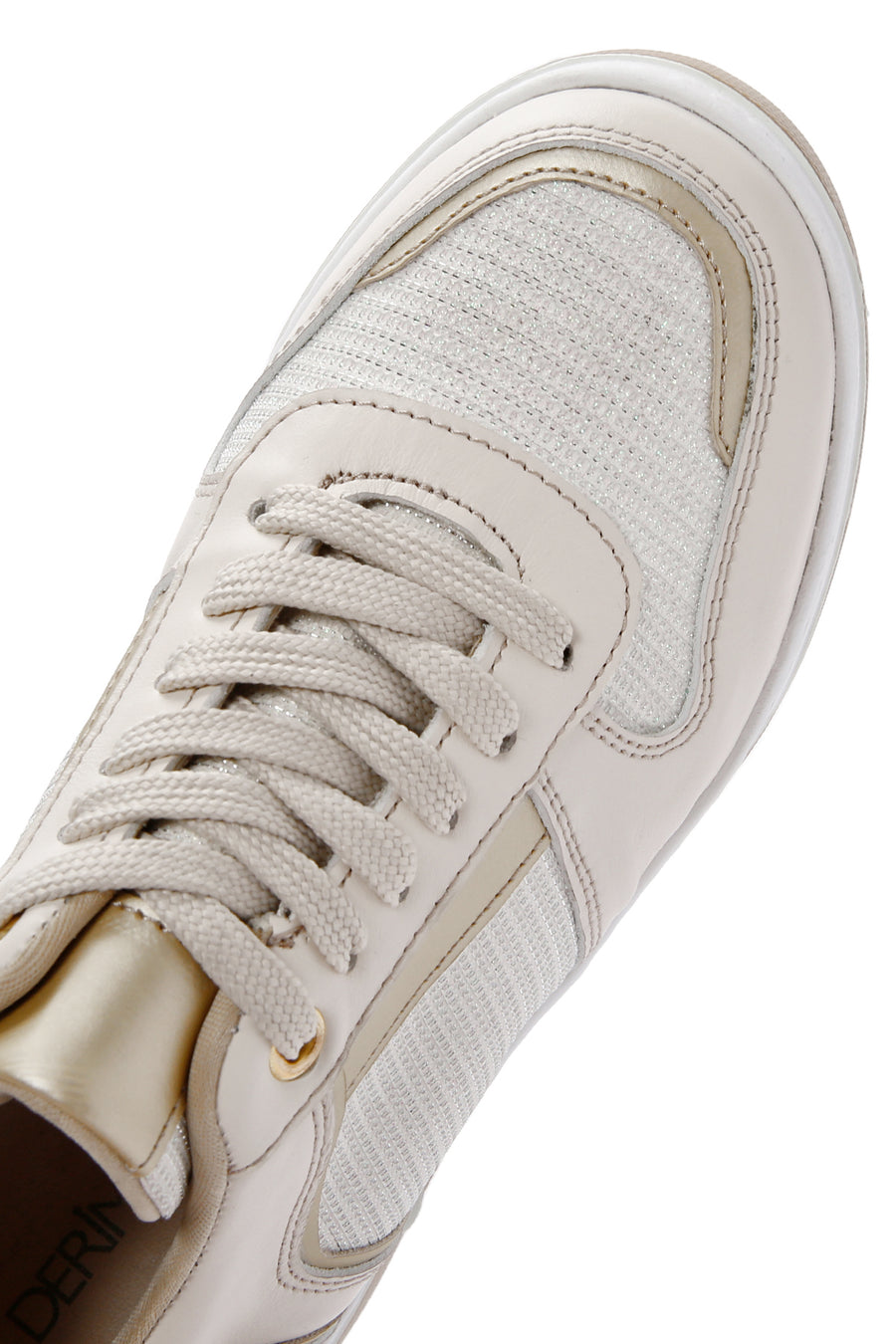 Kadın Bej Bağcıklı Kalın Tabanlı Deri Sneaker