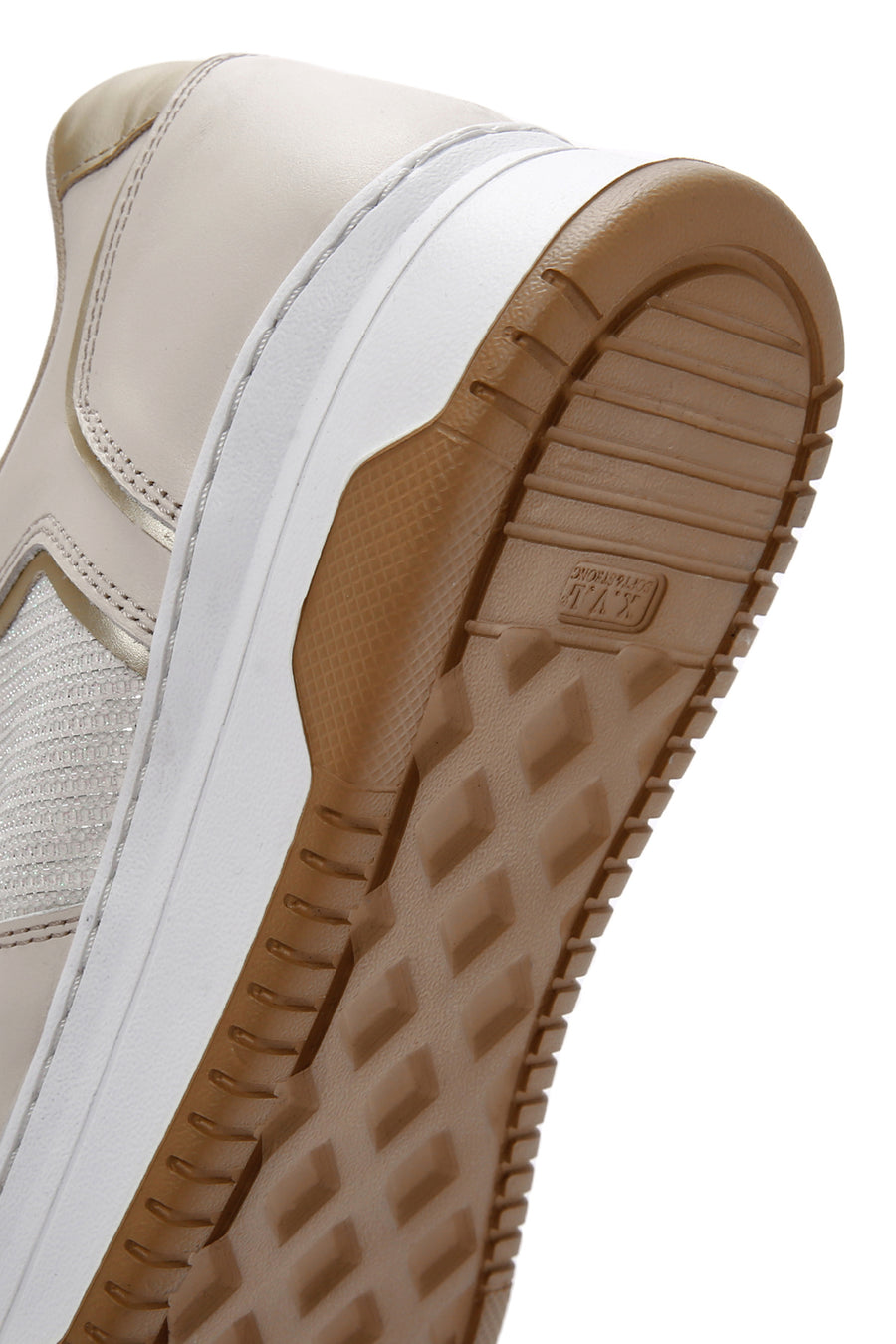 Kadın Bej Bağcıklı Kalın Tabanlı Deri Sneaker