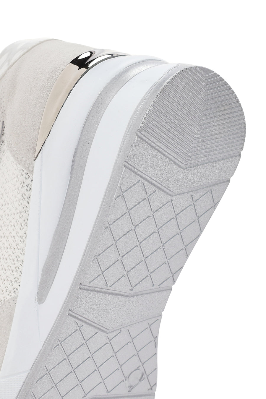 Kadın Beyaz Kalın Topuklu Bağcıklı Deri Sneaker