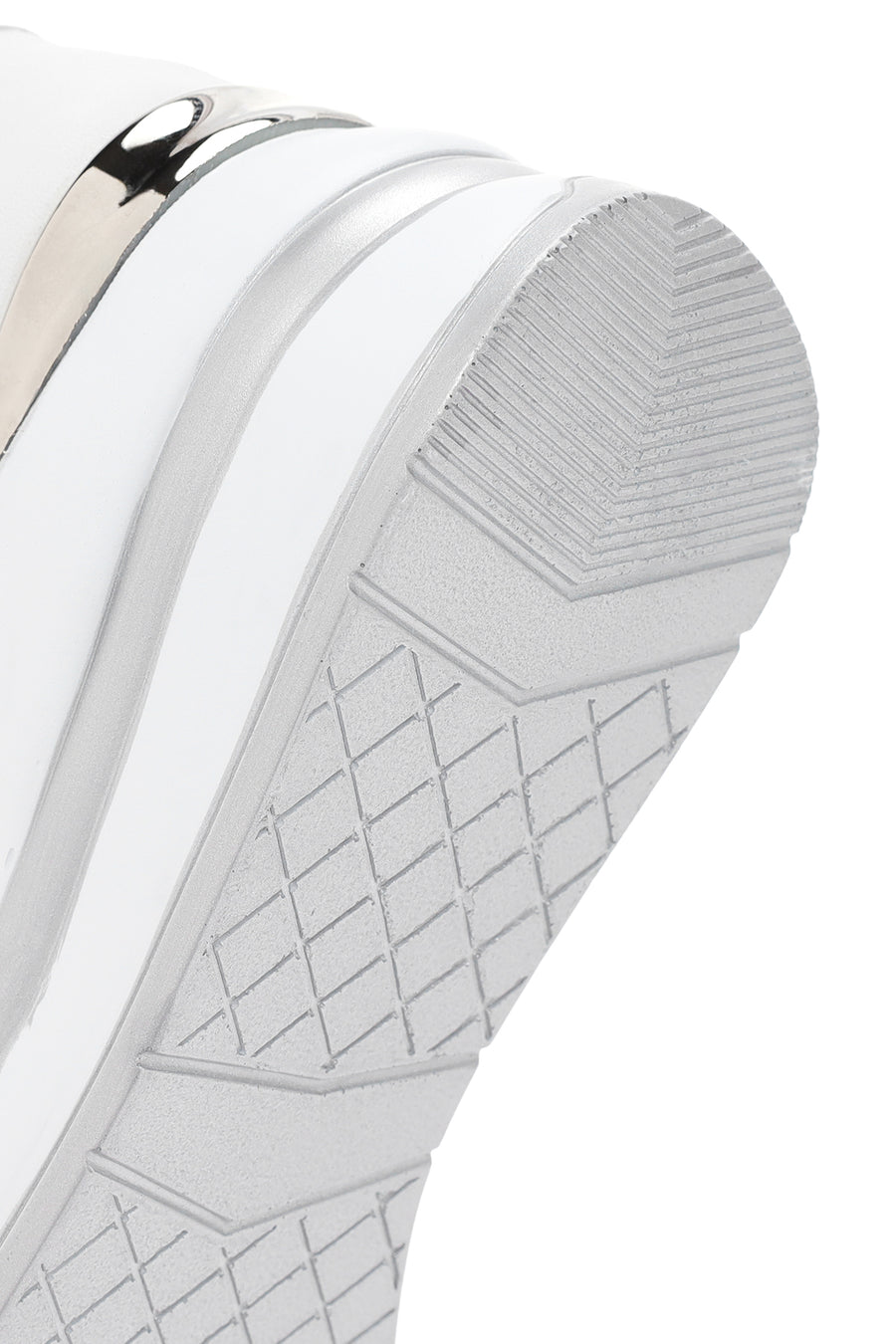 Kadın Beyaz Kalın Topuklu Bantlı Deri Sneaker