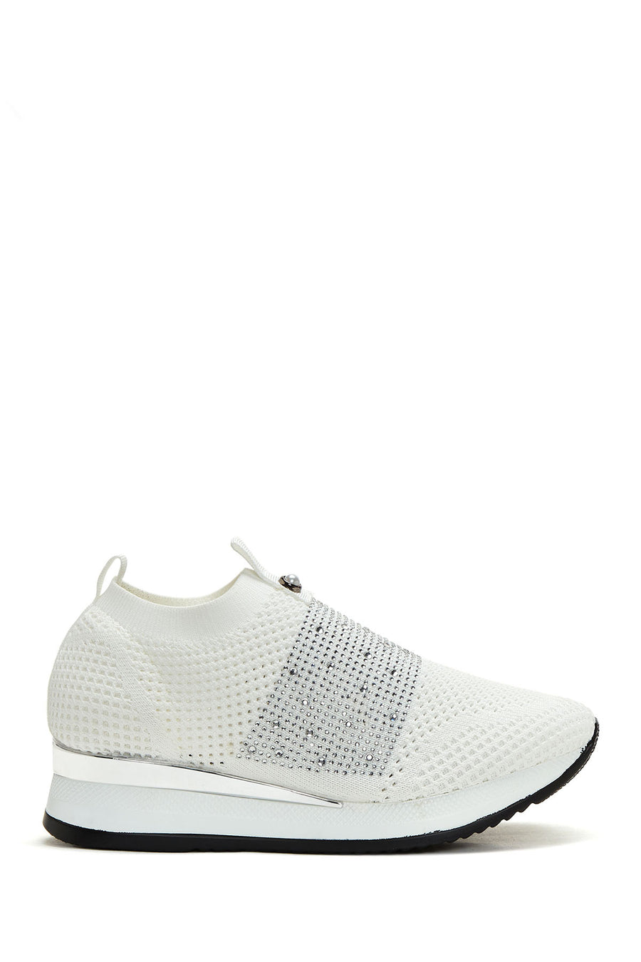 Derimod Zero Kadın Beyaz Kalın Tabanlı Taşlı Sneaker 24SFD43046F | Derimod