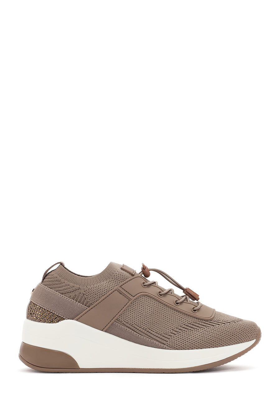 Derimod Zero Kadın Vizon Kalın Tabanlı Bağcıklı Sneaker 24SFD43116F | Derimod