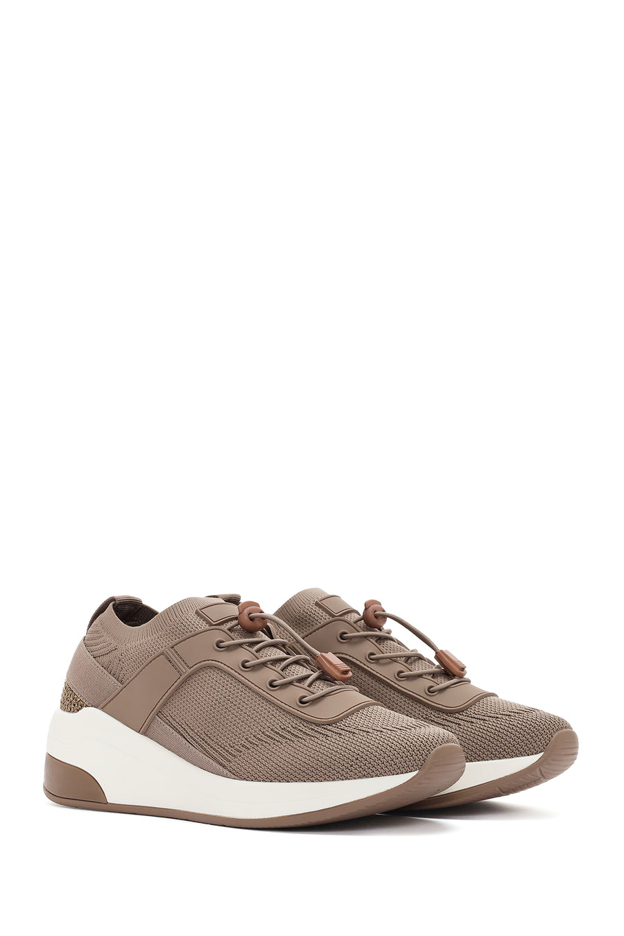Derimod Zero Kadın Vizon Kalın Tabanlı Bağcıklı Sneaker
