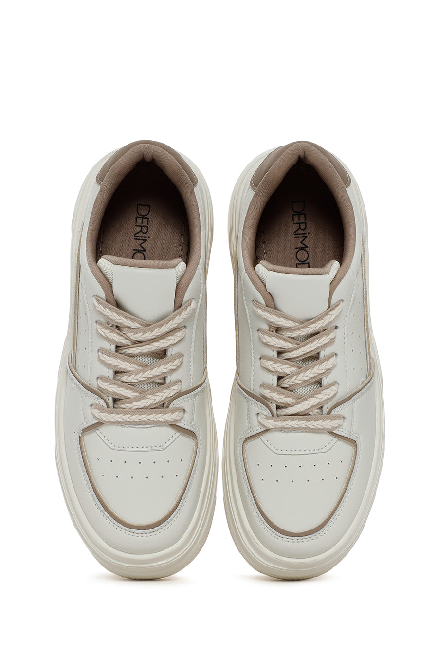 Kadın Bej Kalın Tabanlı Sneaker