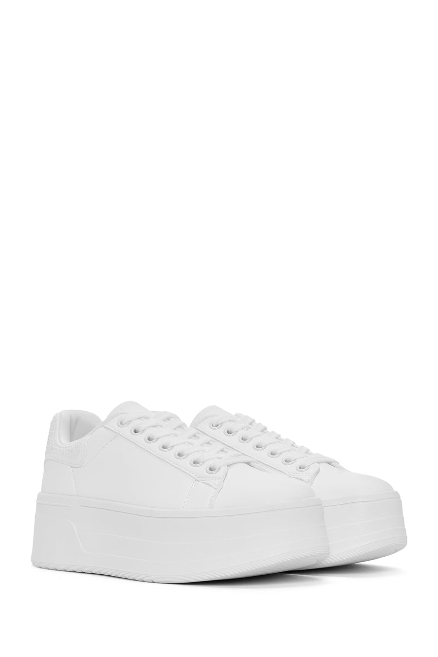 Women's White Thick Soled Sneaker