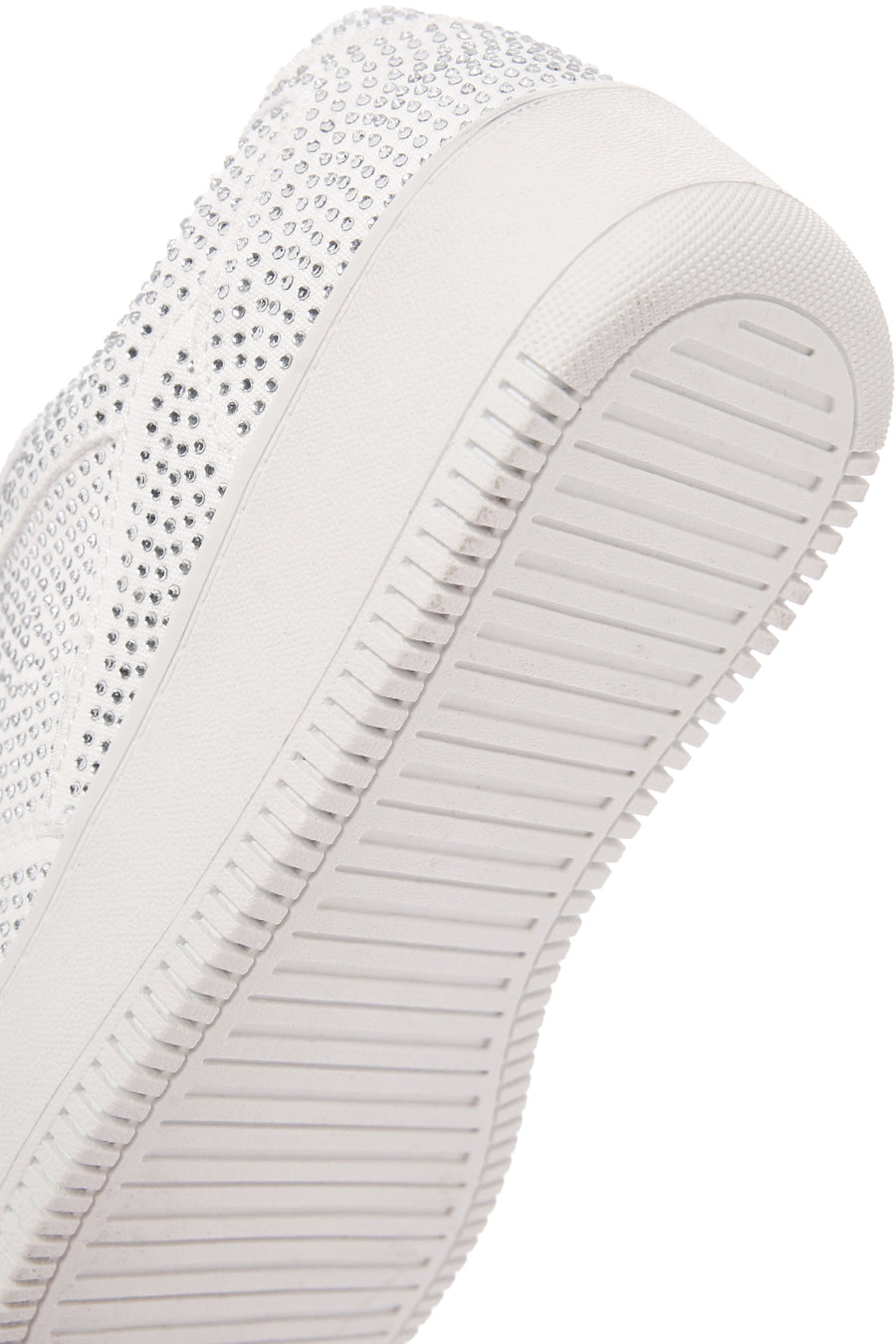 Kadın Beyaz Kalın Tabanlı Taşlı Sneaker