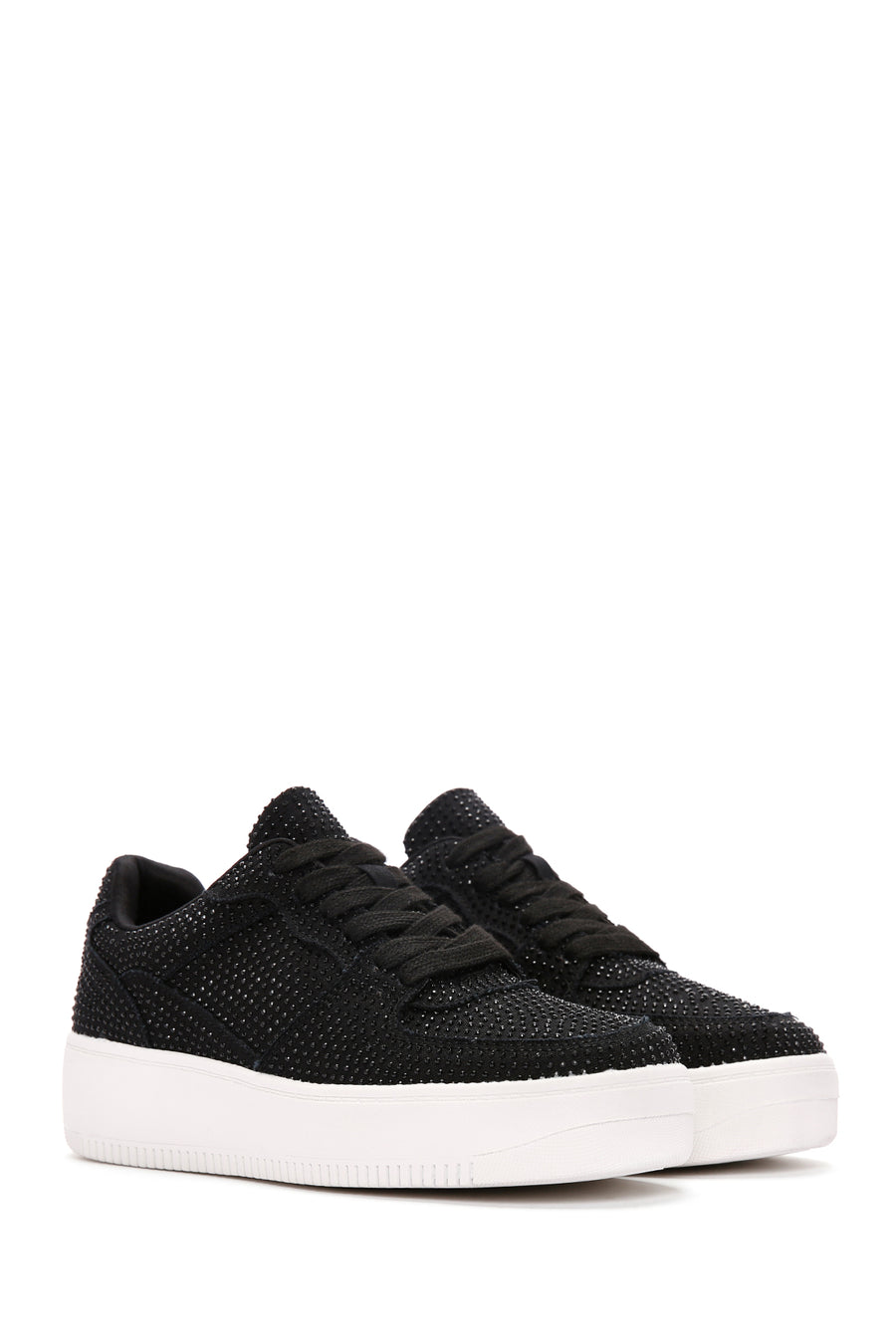 Women's Black Thick Soled Stone Sneaker
