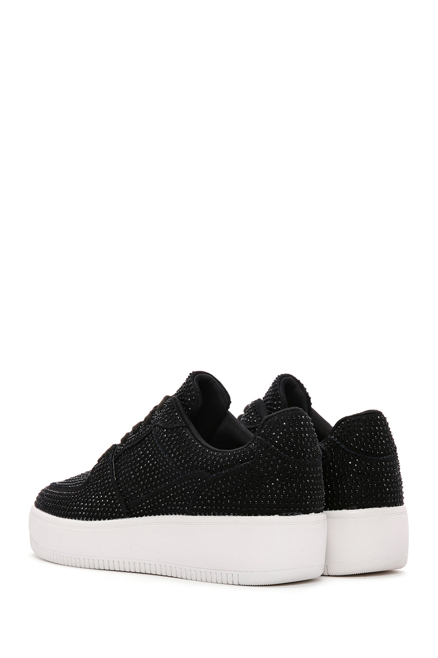 Women's Black Thick Soled Stone Sneaker