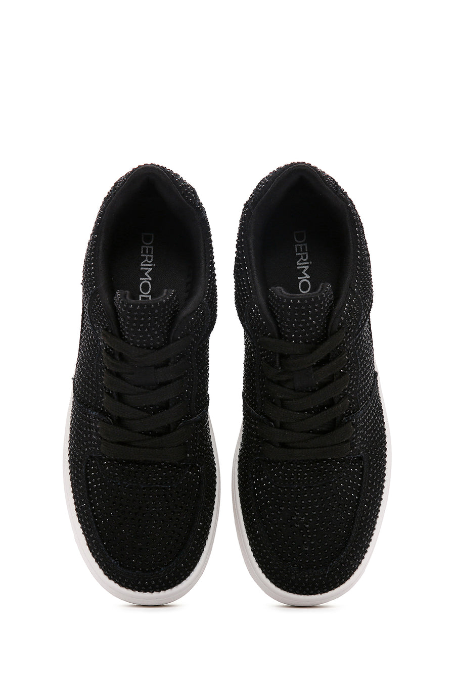 Women's Black Thick Soled Stone Sneaker