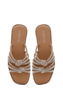 Women's Beige Stone Slippers | Derimod