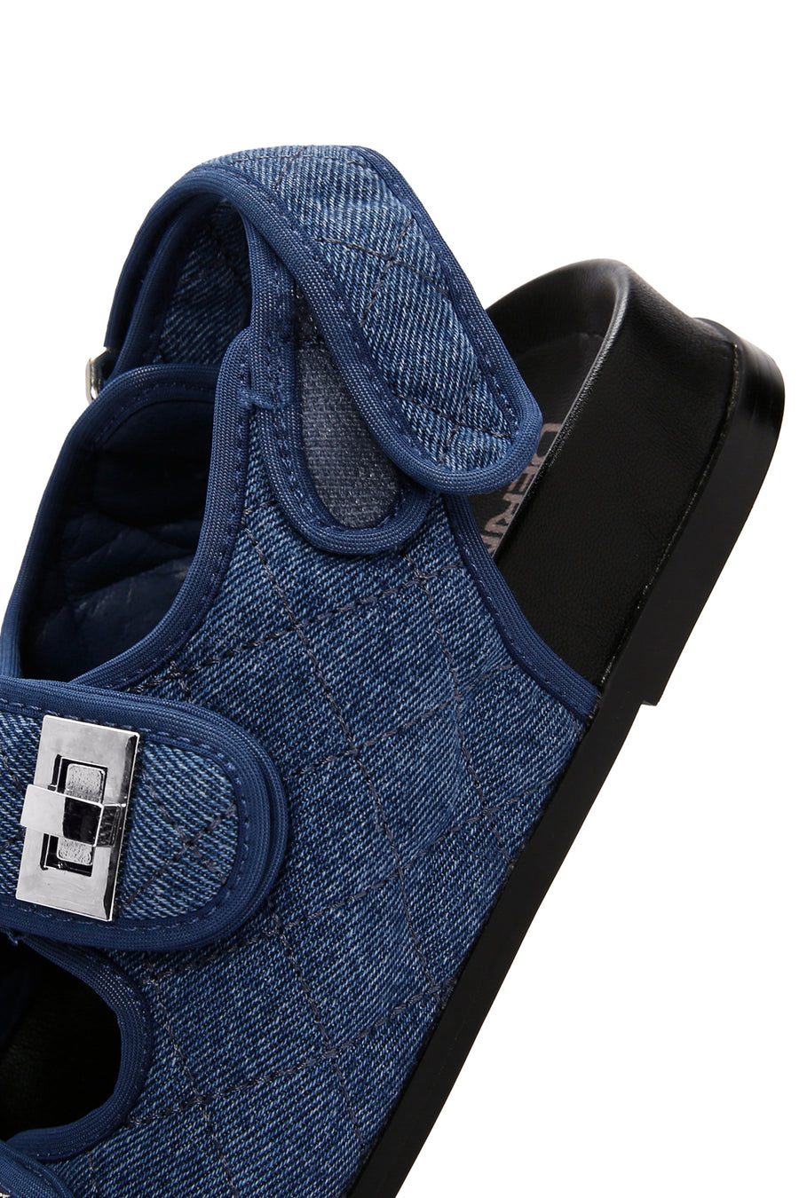 Women's Blue Ankle Strap Jean Fabric Sandals