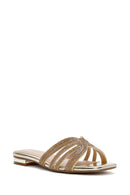 Women's Gold Stone Slippers | Derimod