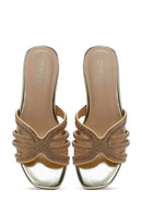 Women's Gold Stone Slippers | Derimod