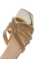 Women's Gold Stone Slippers | Derimod