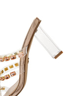 Kadın Pembe Şeffaf Kalın Topuklu Terlik | Derimod