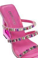 Kadın Pembe Taşlı Dolgu Topuklu Terlik | Derimod