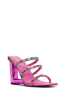 Kadın Pembe Taşlı Dolgu Topuklu Terlik | Derimod