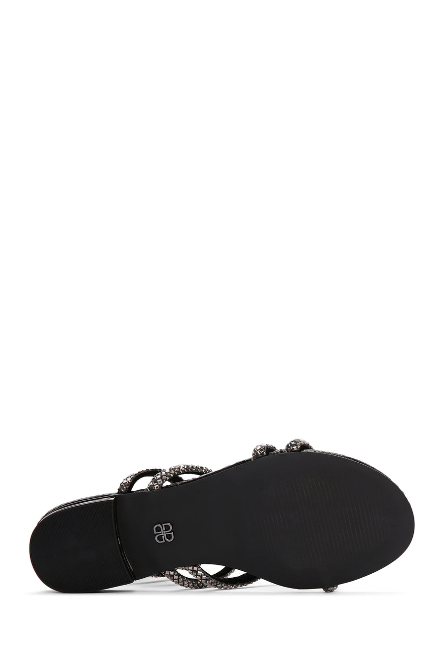 Women's Black Ankle Strap Stone Sandals