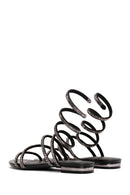 Kadın Siyah Bilekten Bantlı Taşlı Sandalet | Derimod