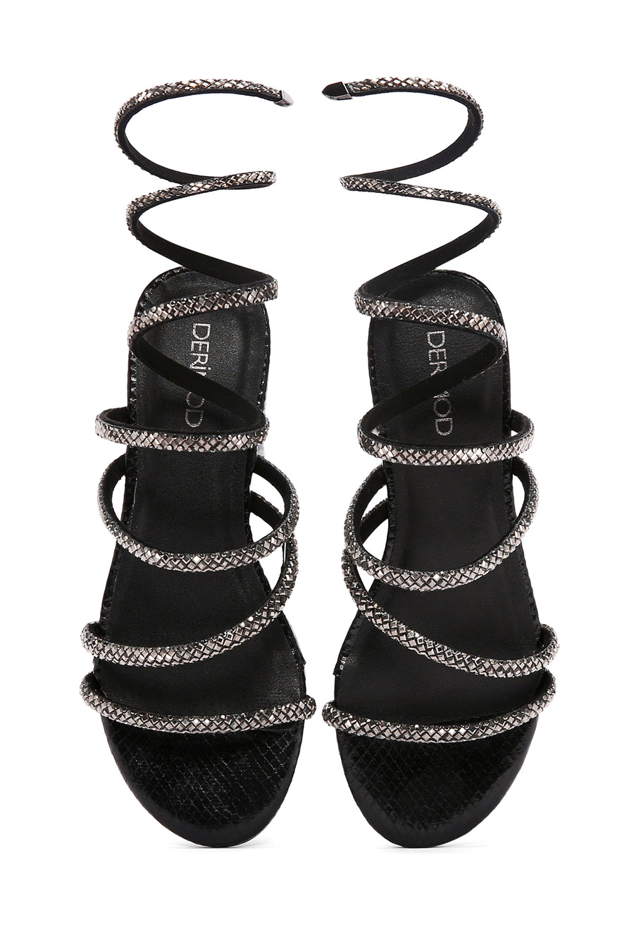 Women's Black Ankle Strap Stone Sandals