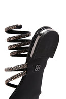 Kadın Siyah Bilekten Bantlı Taşlı Sandalet | Derimod