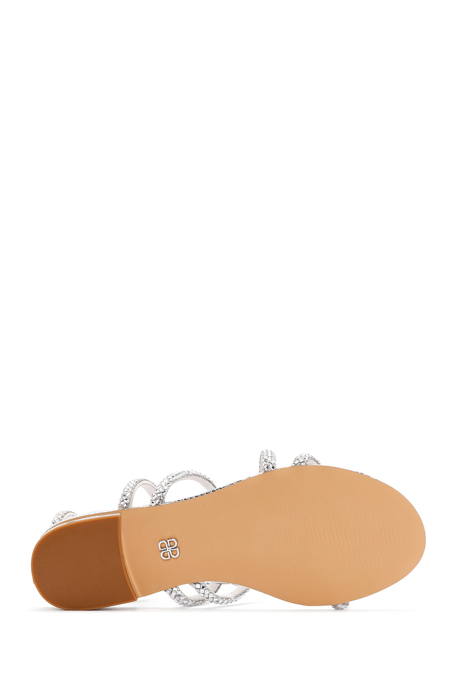 Women's Silver Ankle Strap Stone Sandals