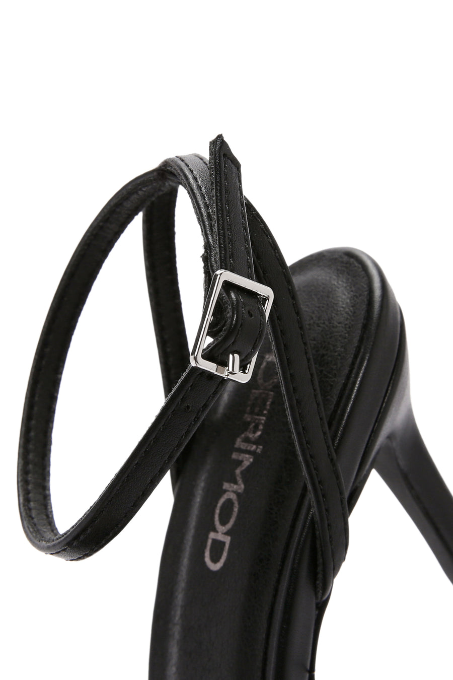 Women's White Ankle Strap Stone Thin Heel Sandals