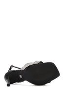 Women's White Ankle Strap Stone Thin Heel Sandals | Derimod