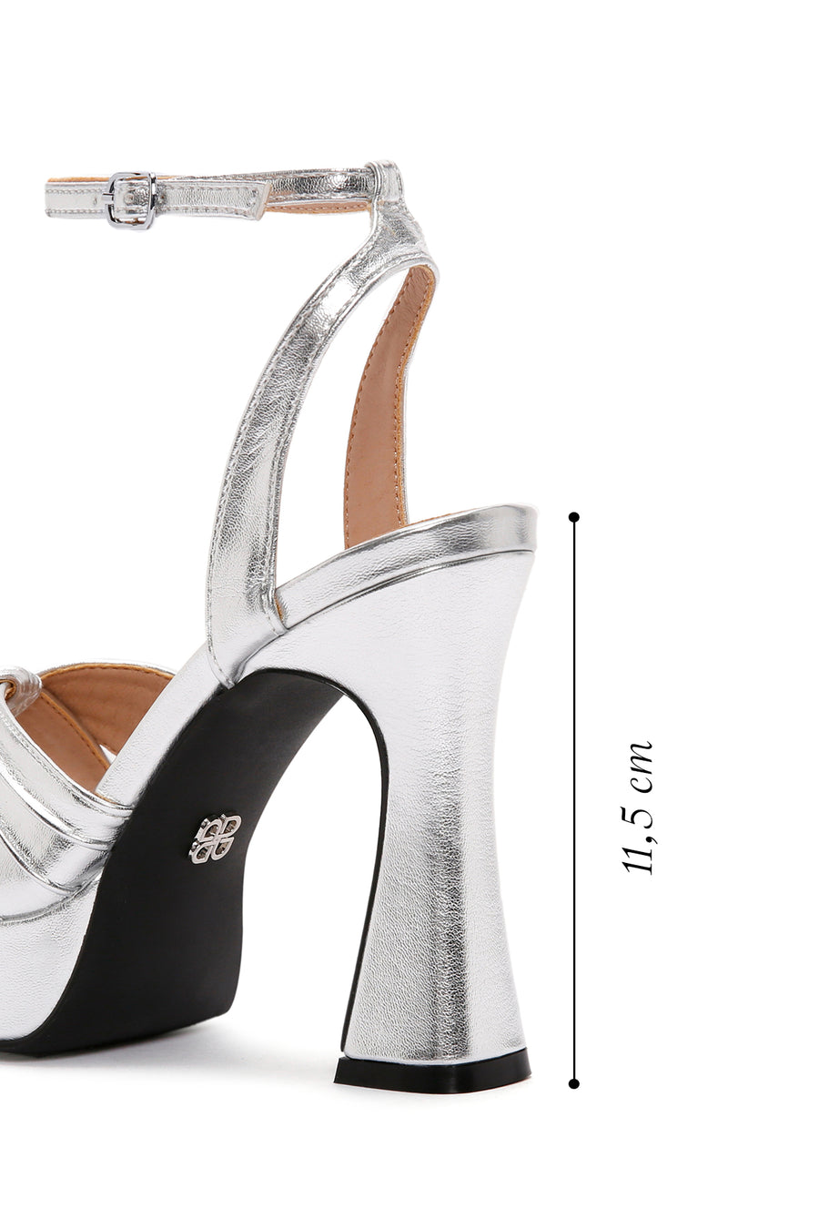 Women's Silver Ankle Strap Platfrom High Heel Sandals